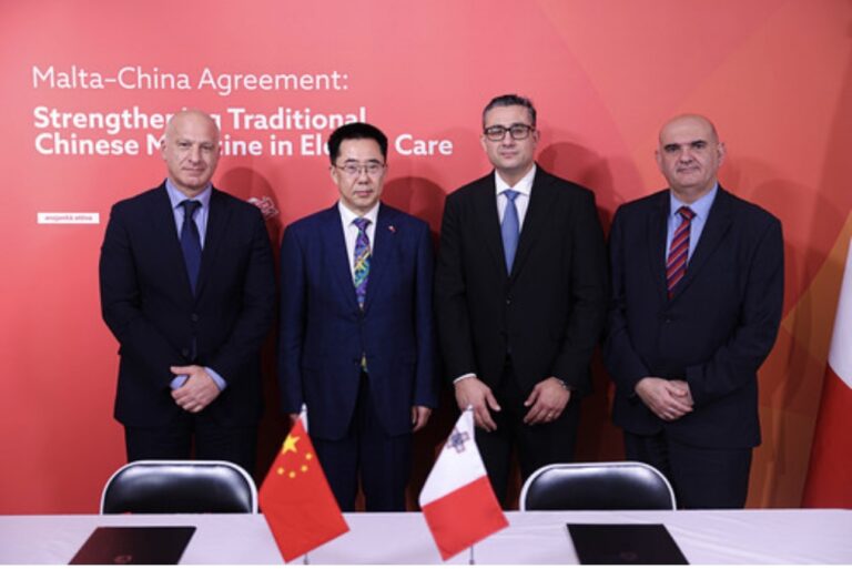 Ftehim bejn il-Gvern Malti u t-Tim Mediku Ċiniż mill-Provinċja ta’ Jiangsu biex tissaħħaħ il-kollaborazzjoni fil-qasam tas-saħħa komunitarja  